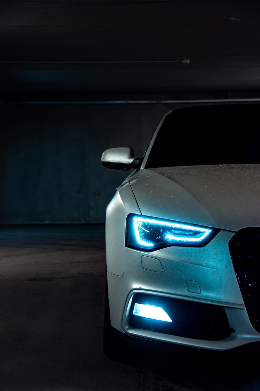 Modern car at night
