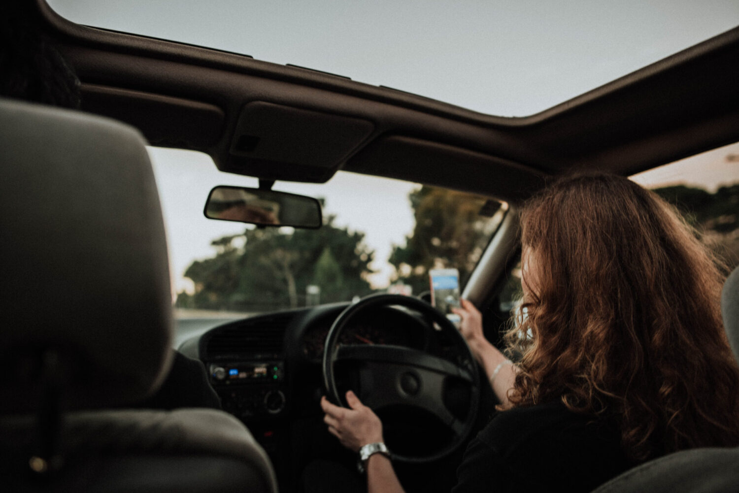 Girl driving vehicle